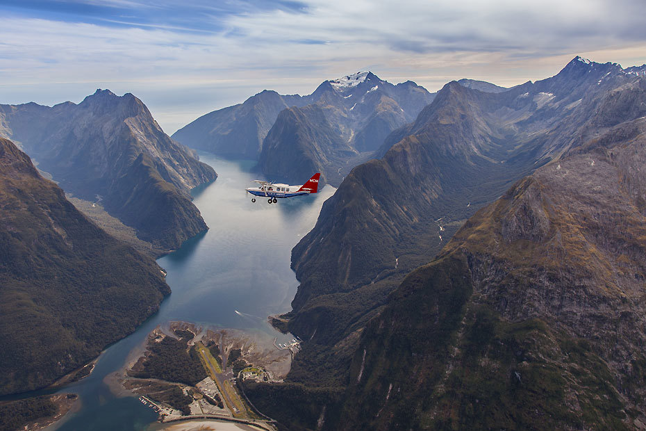 Flying over Milford Sound