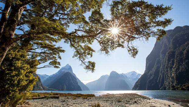 View from the foreshore at Milford Sound