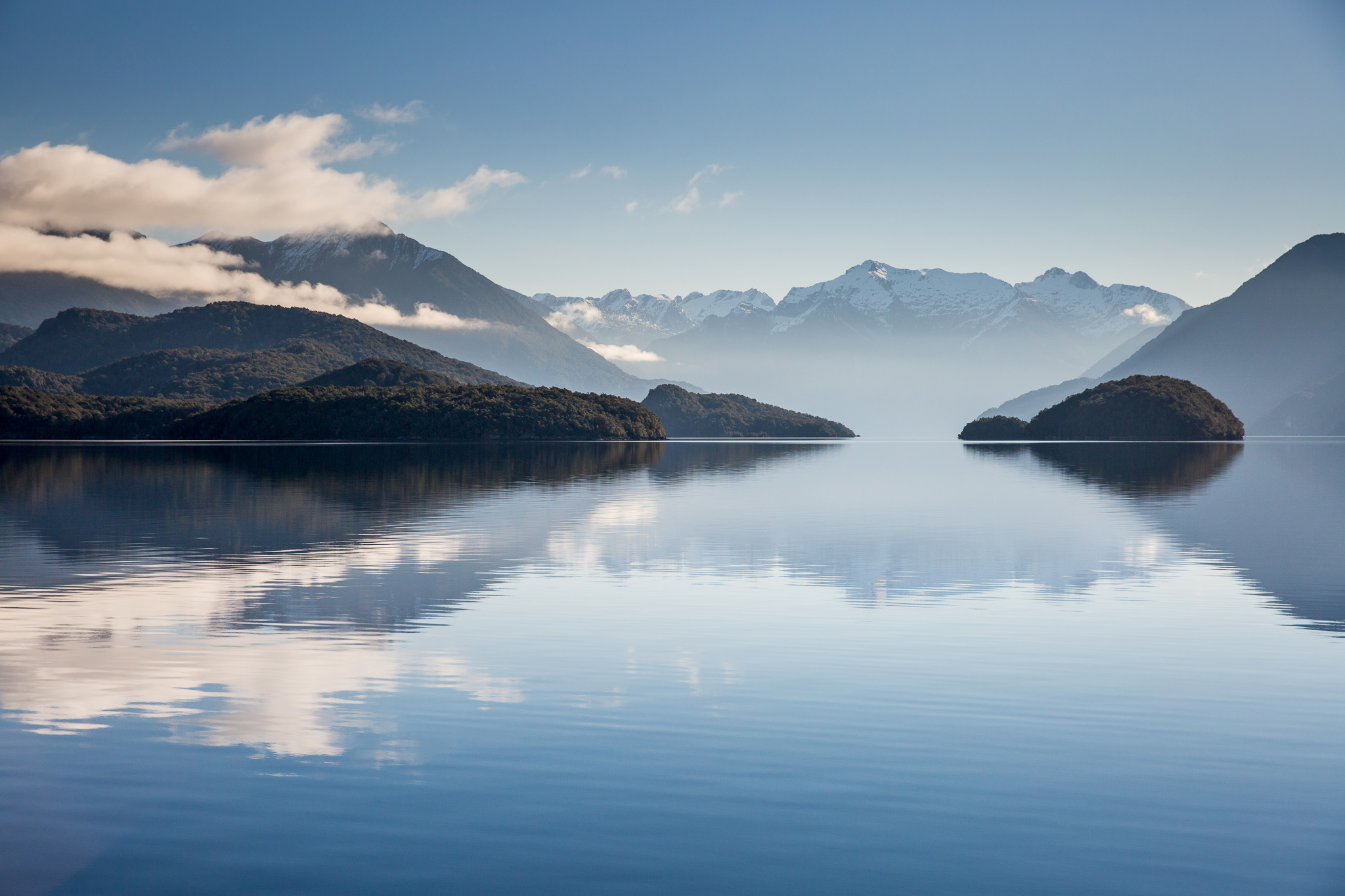 Cloudy day on Lake Te Anau