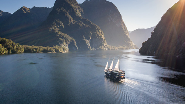 The Navigator Boat sails through Doubtful Sound