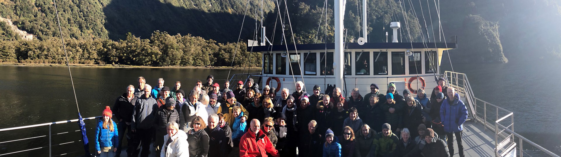 Group of passengers on the muster station