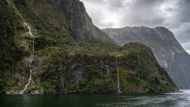 Small waterfalls in Milford Sound