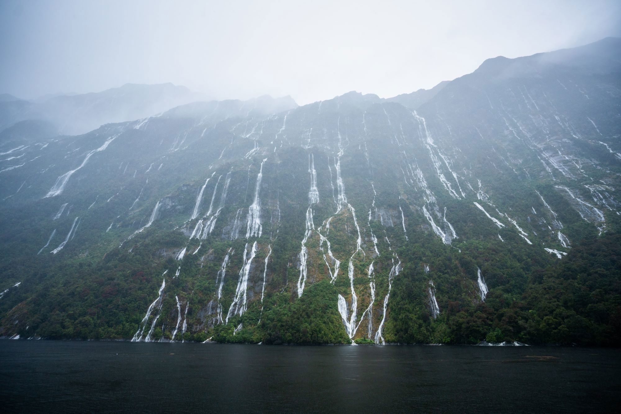 Waterfalls in Milford Sound