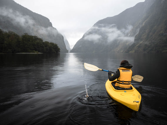 Kayaker on Doubtful Sound