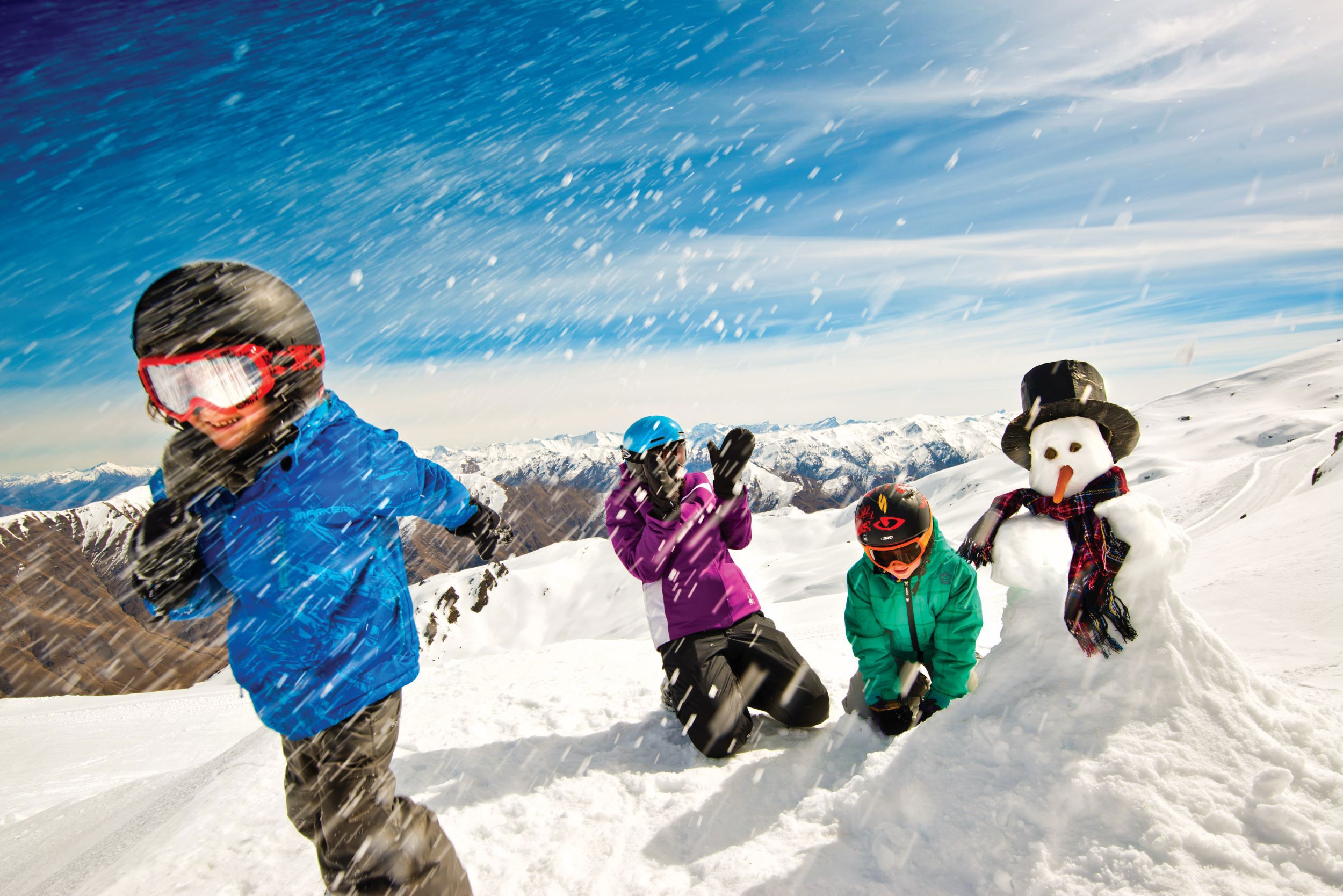 Snowball fight at Cardrona