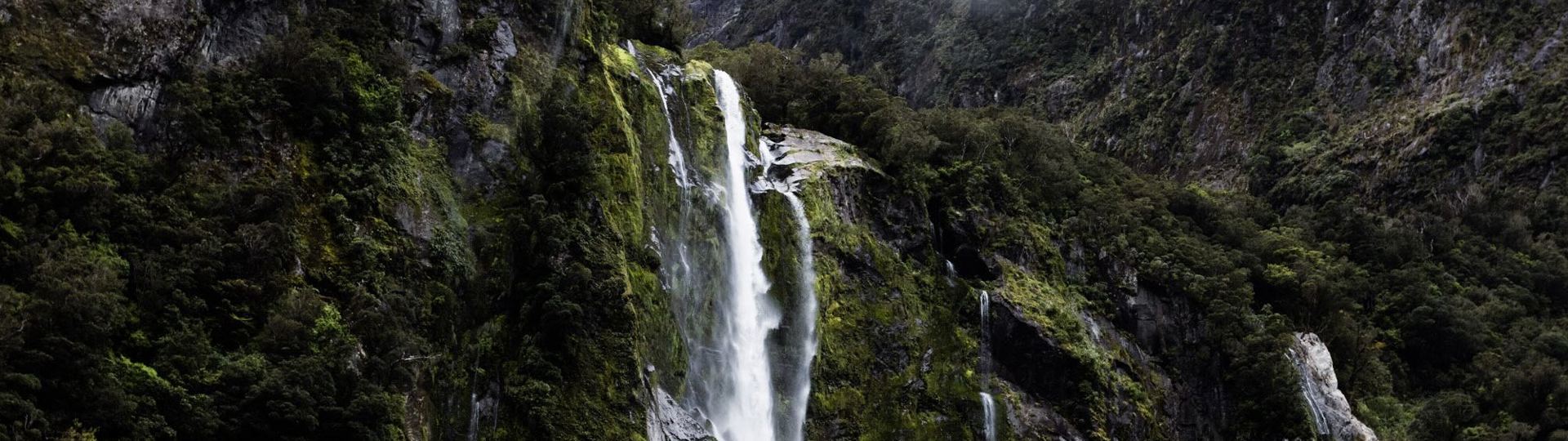 Waterfall in Milford Sound