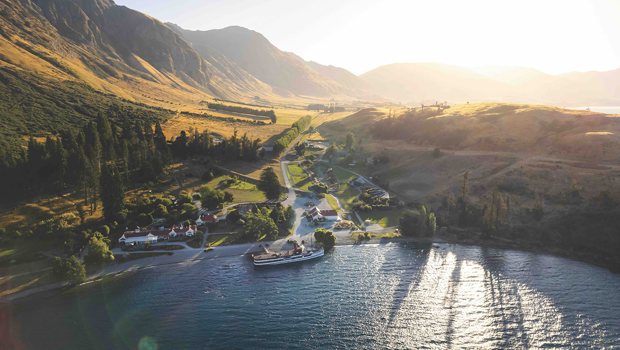 TSS Earnslaw docked at Walter Peak 