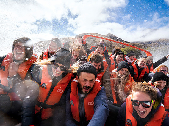 The guests screaming with excitement on the Real NZ jetboat