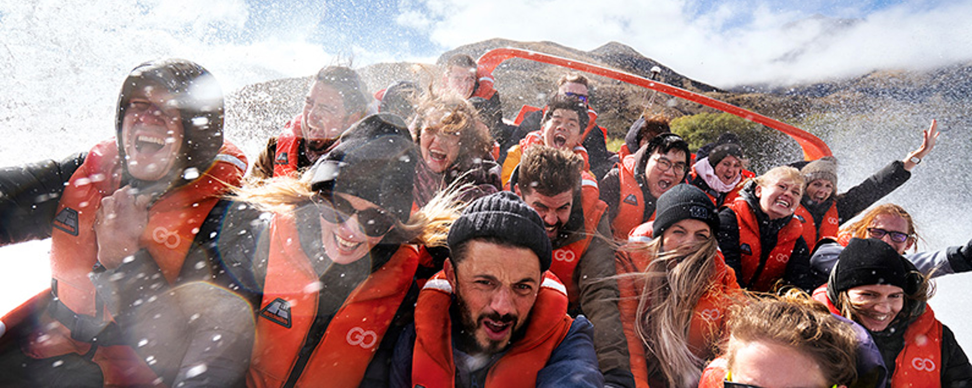 The guests screaming with excitement on the Real NZ jetboat